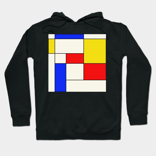 Mondrian inspired abstract art design Hoodie by pauloneill-art